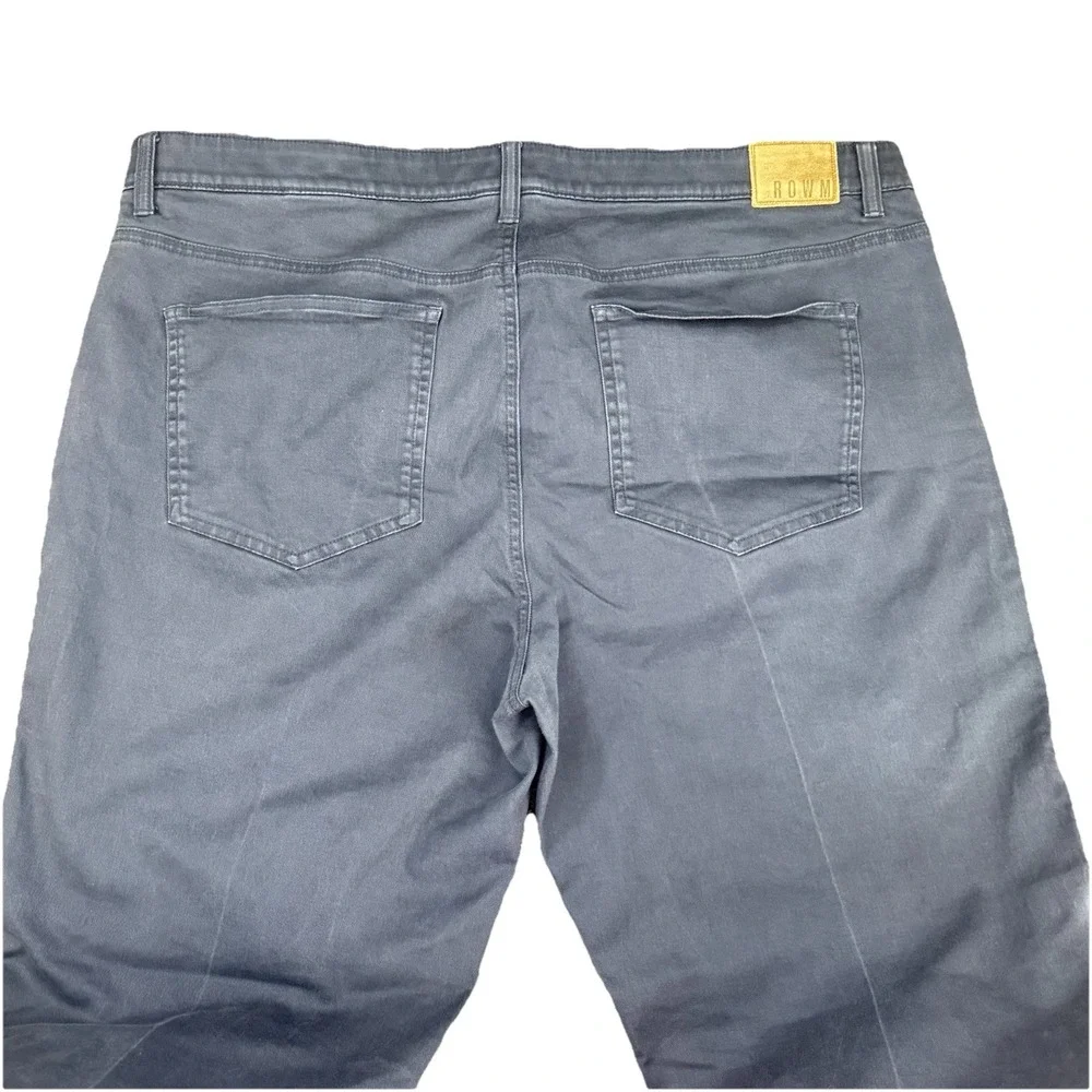 NEWROWM Pants Men 40x32 Navy Blue Stretch‎ Cotton Flat Front Office Casual